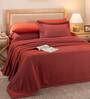 Red Solid 300 TC Polyester Double Bed Cover