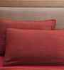 Red Solid 325 TC Cotton Polyester 2 Pillow Sham Set