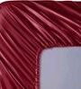 Red Solid 400 TC Satin King Fitted Bedsheet with 2 Satin Pillow covers