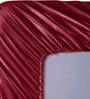 Red Solid 400 TC Satin Single Fitted Bedsheet with 2 Satin Pillow covers