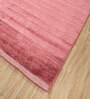 Red Solid Bamboo Silk 6 ft X 9 ft Hand Woven Carpet