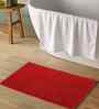 Red Solid Chenille Cotton 32x20 Inches Anti Skid Door Mat
