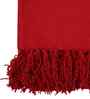 Red Solid Chenille Cotton 82x62 Inches Throw