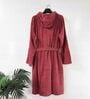 Red Solid Cotton Unisex Bath Robe (L)