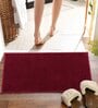 Red Solid MicroFibre 14x10 Inches Antiskid Bath Mats