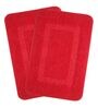 Red Solid Microfibre 28x18 Inches AntiSkid Bath Mat (Set of 2)