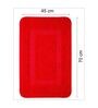 Red Solid Microfibre 28x18 Inches AntiSkid Bath Mat (Set of 2)