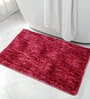 Red Solid Polyester 23x15 Inches Super Soft Bath Mat
