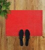 Red Solid PVC 48x24 Inches Antiskid Bath Mat