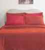 Red Solid TC 325 Cotton Polyester Double Bed Bedcover