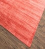 Red Solid Viscose 5 ft X 8 ft Hand Woven Rectangle Carpet