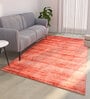 Red Solid Viscose 5 ft X 8 ft Hand Woven Rectangle Carpet