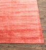 Red Solid Viscose 5 ft X 8 ft Hand Woven Rectangle Carpet
