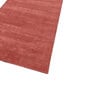 Red Solid Wool and Viscose 4 ft X 22'8 ft Hand Woven Runner