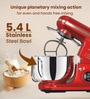 Red Stand Mixer with Stainless Steel & Plastic Bowls