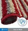 Red Striped Microfiber 14x20 Inches AntiSkid Bath Mat