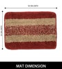 Red Stripe Microfibre 14x20 Inches AntiSkid Door Mats (Pack of 2)
