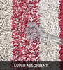 Red Stripe Microfibre 14x20 Inches AntiSkid Door Mats (Pack of 2)