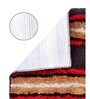 Red and Brown Striped Polyester Blend 21x13 Inches Antiskid Bath Mat (2Pcs)