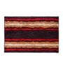 Red and Brown Striped Polyester Blend 21x13 Inches Antiskid Bath Mat (2Pcs)