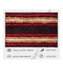 Red and Brown Striped Polyester Blend 21x13 Inches Antiskid Bath Mat (2Pcs)