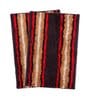 Red and Brown Striped Polyester Blend 21x13 Inches Antiskid Bath Mat (2Pcs)