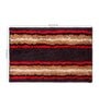 Red and Brown Striped Polyester Blend 21x13 Inches Antiskid Bath Mat (2Pcs)