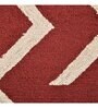 Red Stripes Wool And Viscose 8X8 Hand-Tufted Carpet
