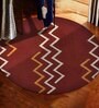 Red Stripes Wool And Viscose 8X8 Hand-Tufted Carpet