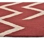 Red Stripes Wool And Viscose 8X8 Hand-Tufted Carpet