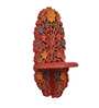 Red Handpainted And Carved Wooden Pooja Shelf