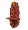 Red Handpainted And Carved Wooden Pooja Shelf