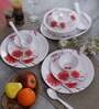 Sunflower 40 Pcs White & Red Melamine Dinnerware Set