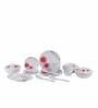 Sunflower 40 Pcs White & Red Melamine Dinnerware Set