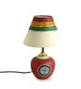 Red Terracotta Handpainted Warli Matki Table Lamp