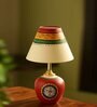 Red Terracotta Handpainted Warli Matki Table Lamp