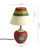 Red Terracotta Handpainted Warli Matki Table Lamp