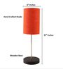 Red Texture Cylinder Fabric Shade with Modern Silver & Black Table Lamp for Bedroom & Living Room
