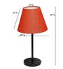 Red Texture Fabric Shade Table Lamp, Modern Bedside & Desk Lamp with Metal Base for Bedroom, Living Room & Home Decor