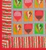 Red Abstract 120 TC Cotton Queen Sized Bedsheet with 2 Pillow Cover