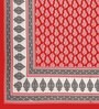Red Abstract 120 TC Cotton Queen Sized Bedsheet with 2 Pillow Cover