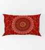 Red Traditional 180 TC Cotton  King Sized Bedsheet with 2 Pillow Covers