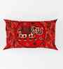 Red Traditional 180 TC Cotton  King Sized Bedsheet with 2 Pillow Covers