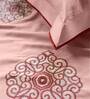 Peach Traditional 210 TC 100% Cotton King Sized Bed Sheets with 2 Pillow Covers