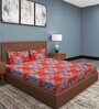 Red Ethnic Motif 186 TC Cotton Double Sized Bedsheet With 2 Pillow Covers