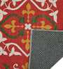 Red Traditional Polyester 24x24 Inches Skid-Resistant Backing Prayer Mats (Pack of 1)