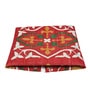 Red Traditional Polyester 24x24 Inches Skid-Resistant Backing Prayer Mats (Pack of 1)