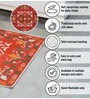 Red Traditional Polyester 24x24 Inches Skid-Resistant Backing Prayer Mats (Pack of 1)