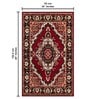 Red Traditional Polyester 3 ft x 5 ft Machine Made Carpet