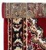 Red Traditional Polyester 3 ft x 5 ft Machine Made Carpet